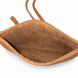 Gia Slim Leather Crossbody Bag - Hazelnut - interior view