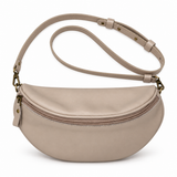 Gia Leather Moonbag - Taupe - back view