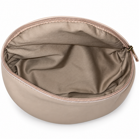 Gia Leather Moonbag - Taupe - interior view