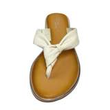 GIA leather knot sandal in white, front studio view