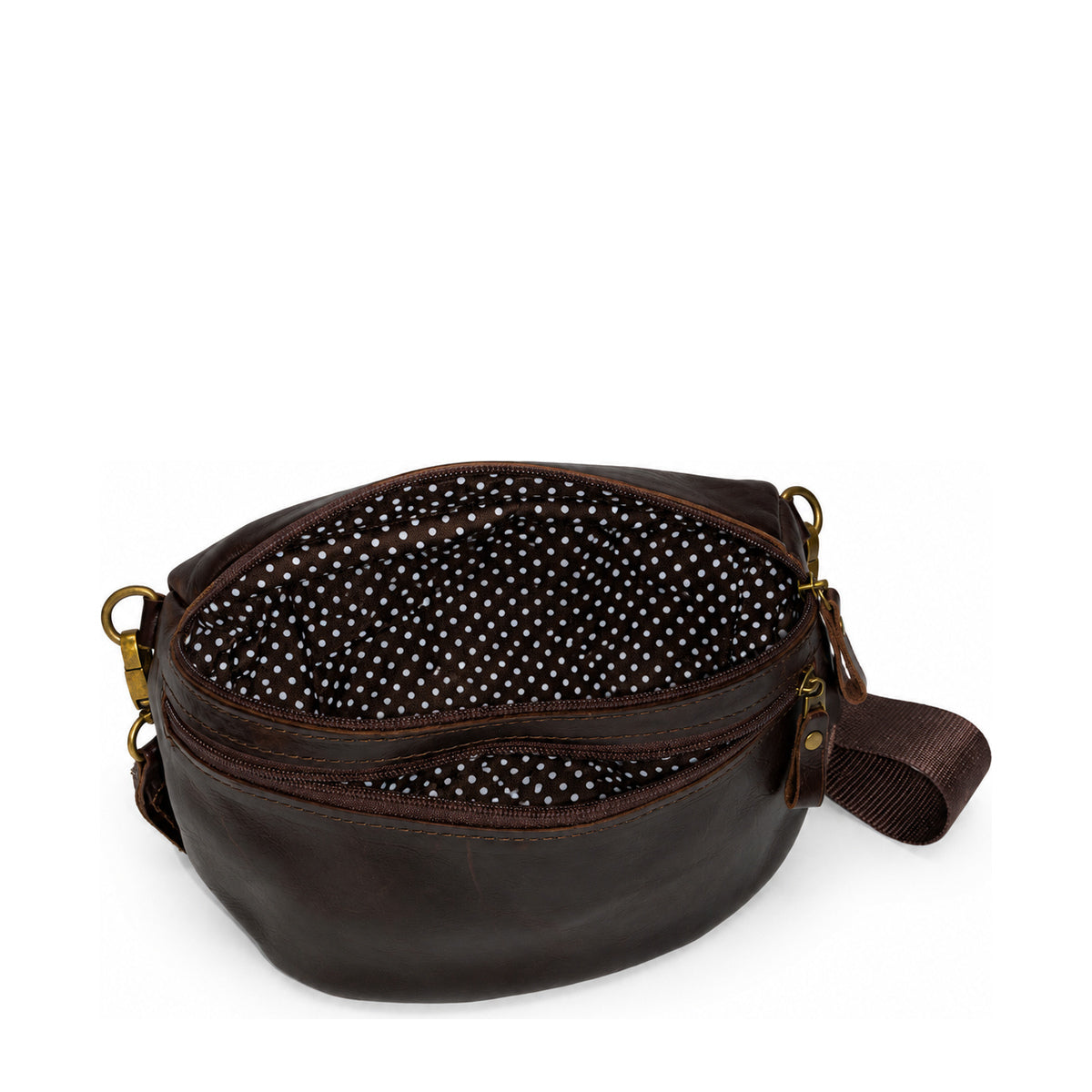 Gia Leather Lia Moon Bag Brown view 3