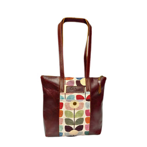 Gia Brown Panel Tote Tulip Bag Dark view 1