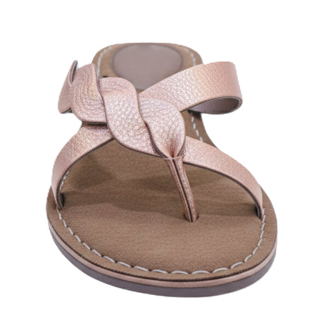 Gia Peach Metallic Twisted Slip-In - front view