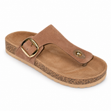 Gia Suede Toe Post Sandal - Taupe, three-quarter view