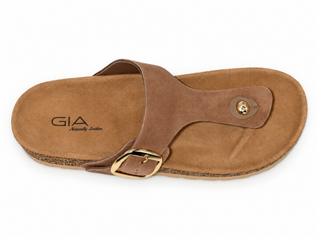 Gia Suede Toe Post Sandal - Taupe, overhead view