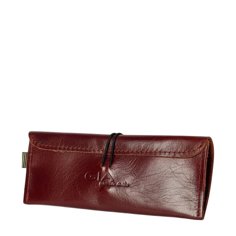 Gia Leather Sunglass Maroon Pouch