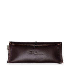 Gia Leather Sunglasses Case Brown view 1