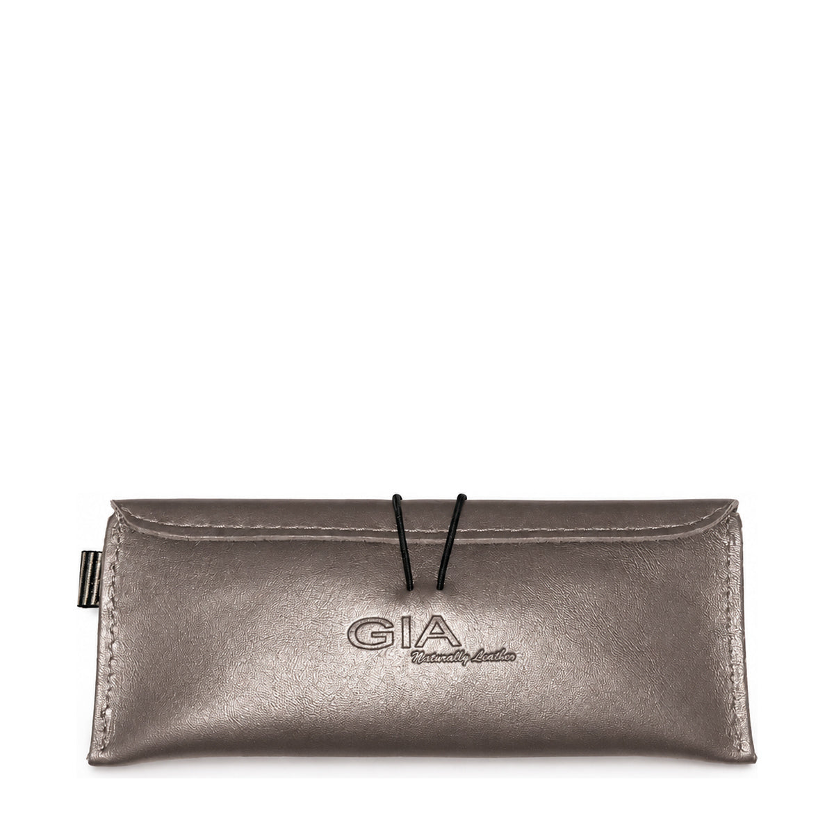 Gia Leather Sunglasses Case Pewter view 1