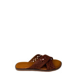 Gia Tan Leather Weave Cross Over Sandal right-facing side view