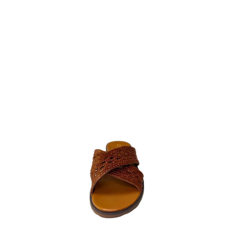 Gia Tan Leather Weave Cross Over Sandal front view