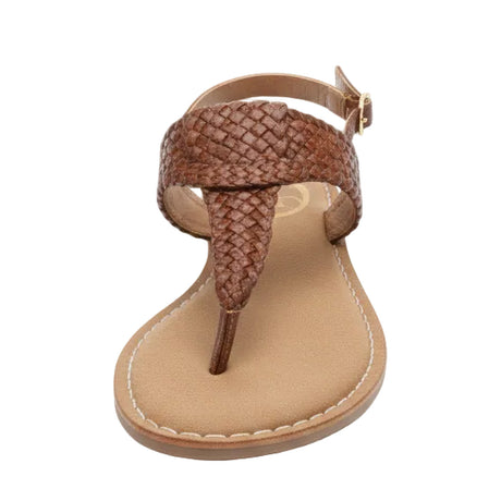 Gia Tan Leather Weave Slingback Sandal – front view