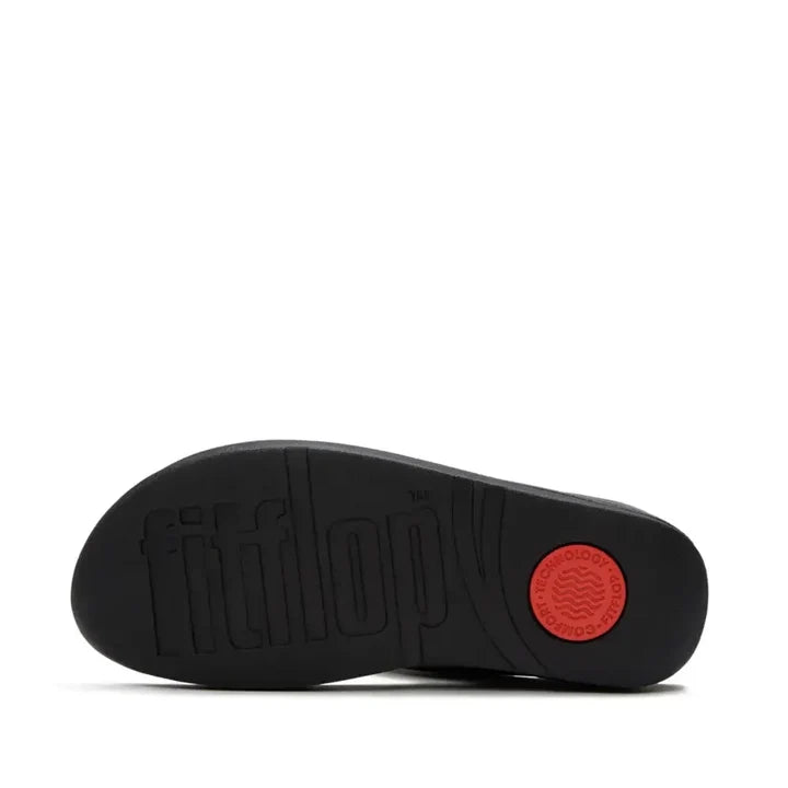Fitflop Lulu Glossy Button Toe-Post Sandals - Black