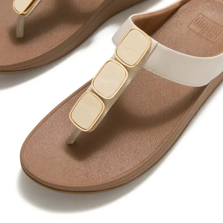 Fitflop Lulu Glossy Button Toe-Post Sandals - Paris Beige