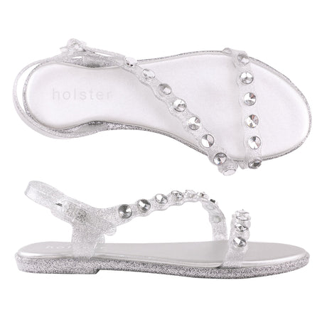Holster Lola Sandal Clear Glitter front view