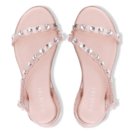 Holster Lola Sandal Clear Rose Glitter sole view