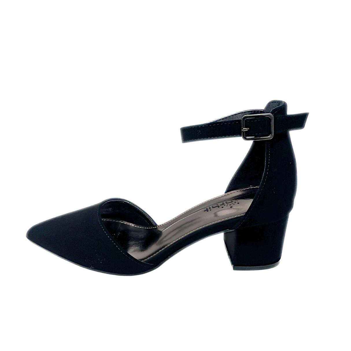 Orbit Pointed Toe Block Heel - Black