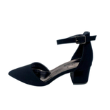 Orbit Pointed Toe Block Heel - Black