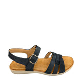 Queue 3 Strap Sandal - Black - right-facing side view