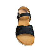 Queue 3 Strap Sandal - Black - front view