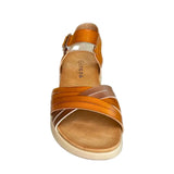 Queue Criss Cross Strappy Sandal - Camel - front view
