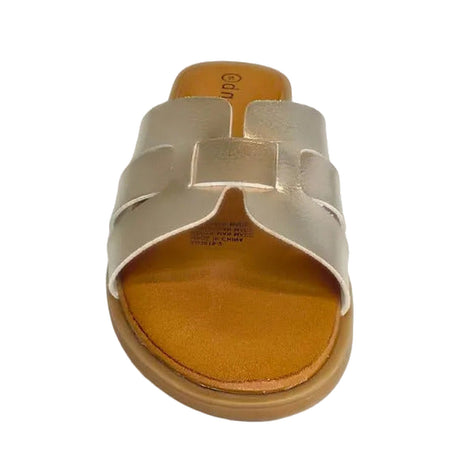Queue Cut-out Looped Sandal - Champagne - front view