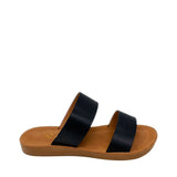 Double Strap Comfort Slip In - Black - right-facing side view