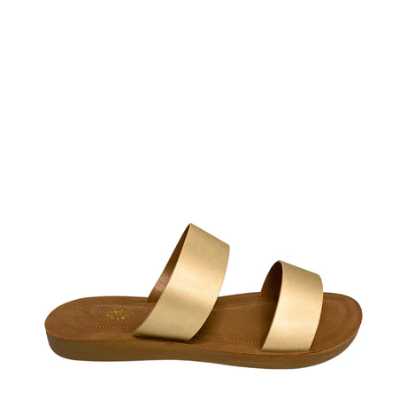 Double Strap Comfort Slip In - Gold - right-facing side view