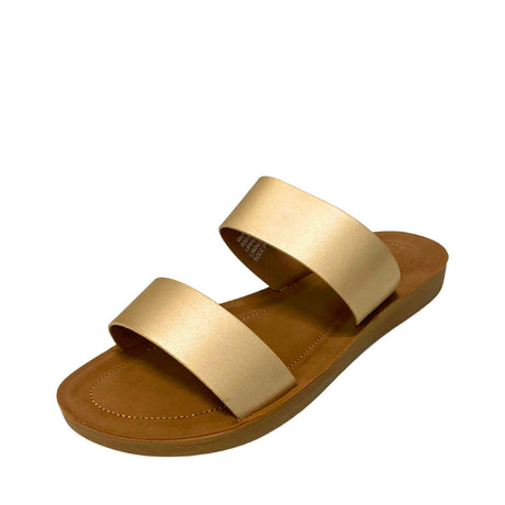 Double Strap Comfort Slip In - Gold - angled view