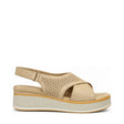 Gia Laser-cut Platform Sandal - Grey, right-facing side profile