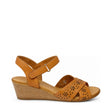 Gia Coconut Laser Cut Leather Wedge, right-facing side profile