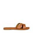 Andreoli Leather Intertwined Slide - Tan, right-facing side profile