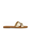 Andreoli Rosegold Leather Intertwined Slide, right-facing side profile