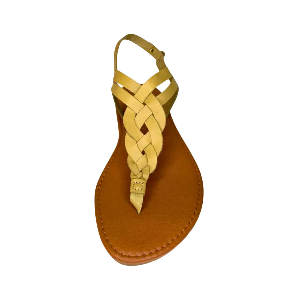 Andreoli Stone Leather Intertwined Slingback – front view
