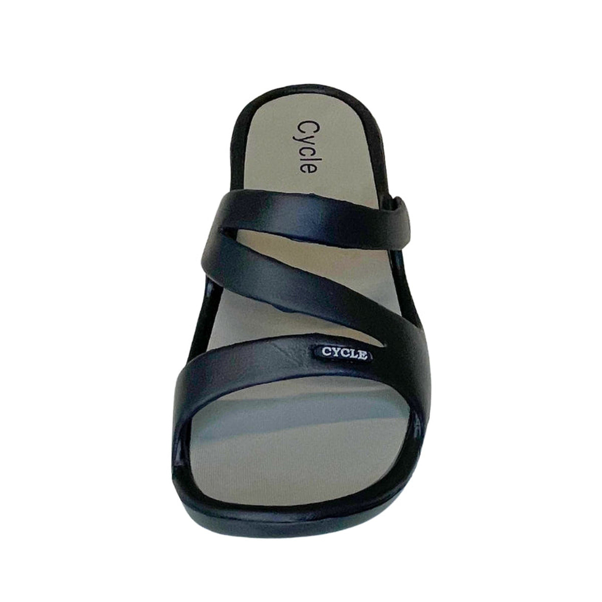 Cycle Triple Strap Comfort Slide Sandal - Black - front view