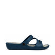 Cycle Triple Strap Comfort Slide Sandal - Navy, right-facing side profile