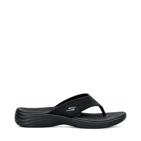 Skechers Arch Fit Radiance Lure Sandal - Black, right-facing side profile