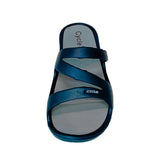 Cycle Triple Strap Comfort Slide Sandal - Navy - front view