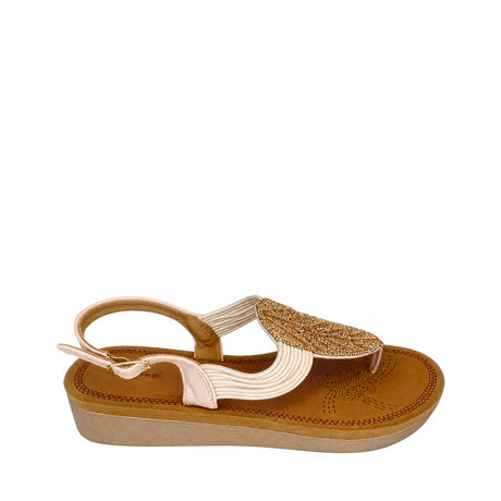 Footflex Mink Flatform Toe Thong Sequin Sandal – side view