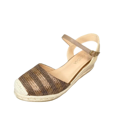 Geena Bronze Closed Toe Espadrille Wedge – product image 1