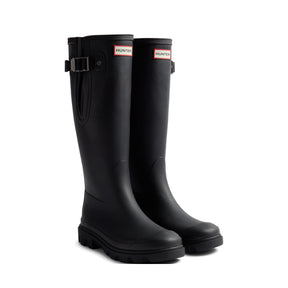 Hunter Downpour Field Adjustable Tall Wellington black waterproof rubber boot vegan 2