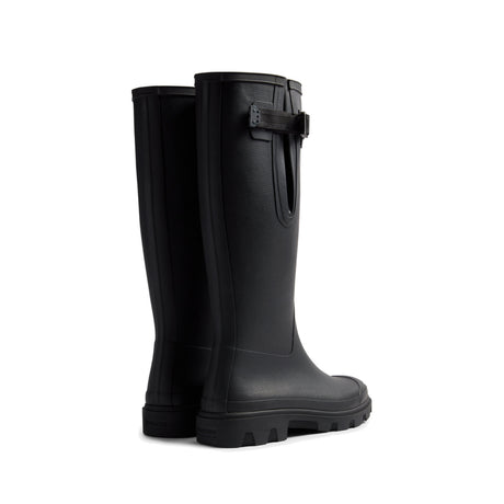 Hunter Downpour Field Adj Tall Wellington Black Boot – detail shot