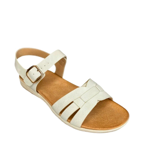Queue 3 Strap Sandal - Ice - right-facing angled view