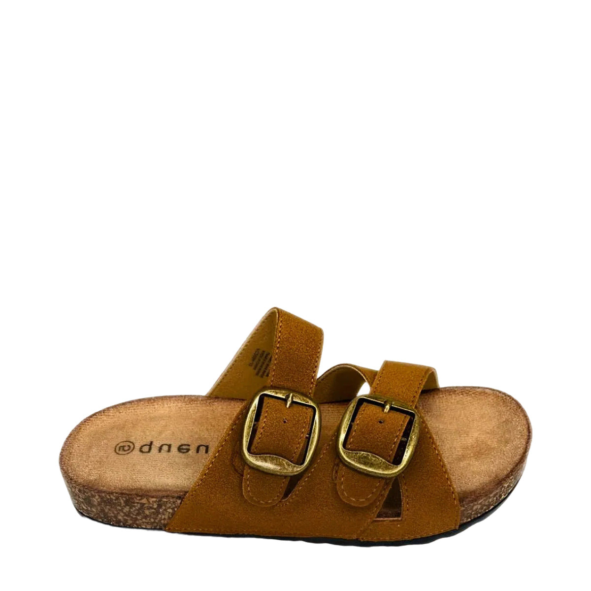 Queue Criss Cross Double Buckle Birkie - Khaki - right-facing side view