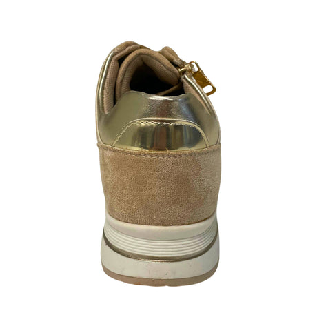 Detailed Lace Up Sneaker - Beige - rear view
