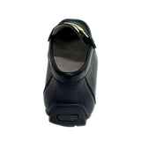 Geena Moccasin With Gold Detail - Black - rear view