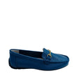 Geena Moccasin With Gold Detail - Navy - side view
