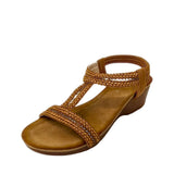 Savoy Camel T-bar Wedge With Elasticated Slingback – product image 1