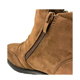 Savoy Wedge Ankle Boot with Zip Detail - Brown, zip detail