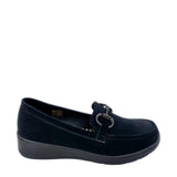 Savoy Comfort Wedge Loafer with Chain Detail, black, view 1