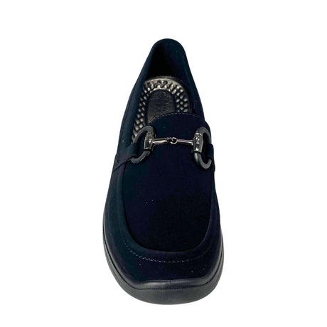 Savoy Comfort Wedge Loafer with Chain Detail, black, view 3